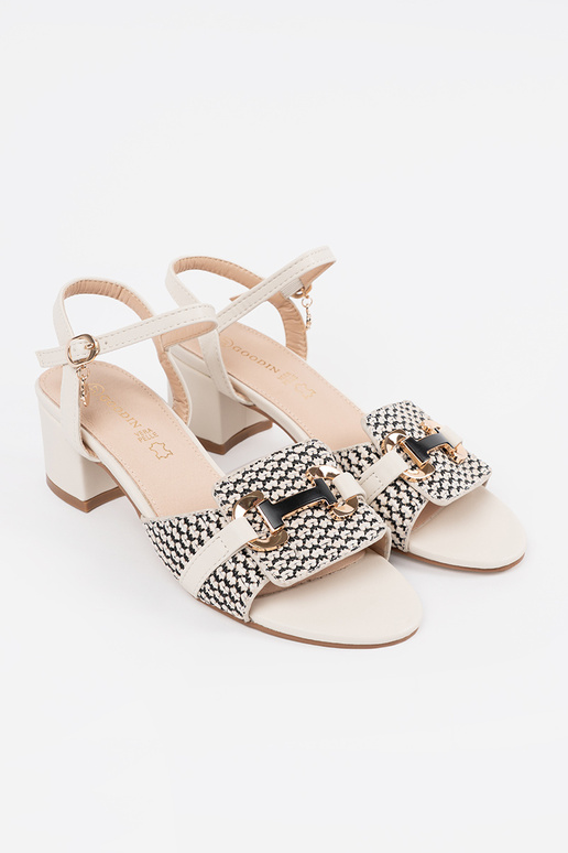 Sandali bianchi per donna con tacco...