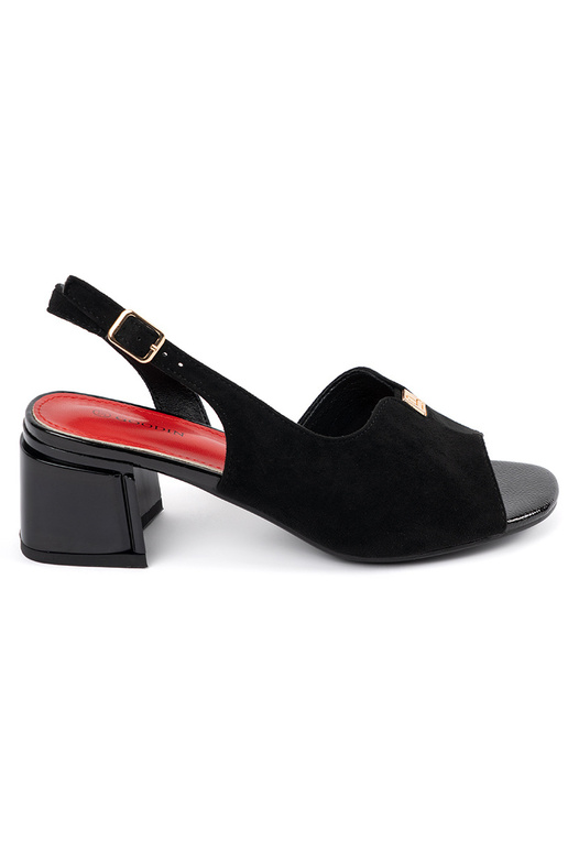 Sandali da donna neri in suede con... Sandali da donna neri in suede con...
