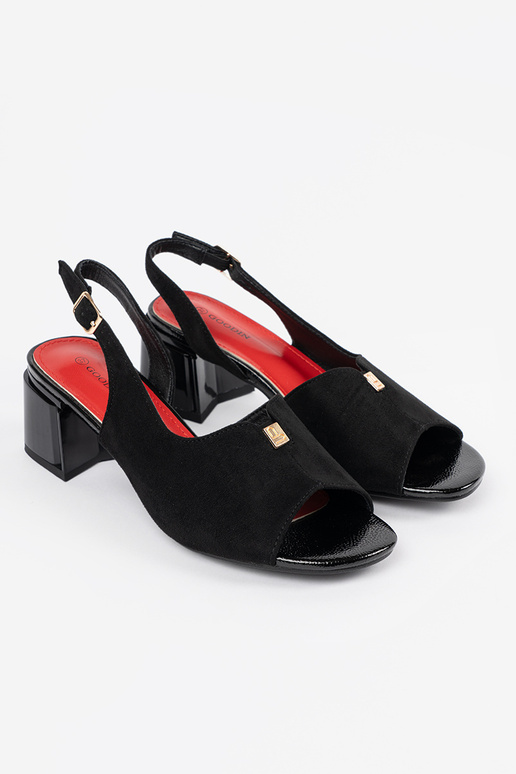Sandali da donna neri in suede con... Sandali da donna neri in suede con...