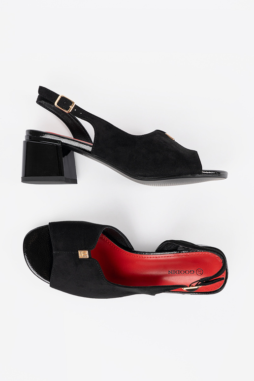 Sandali da donna neri in suede con... Sandali da donna neri in suede con...