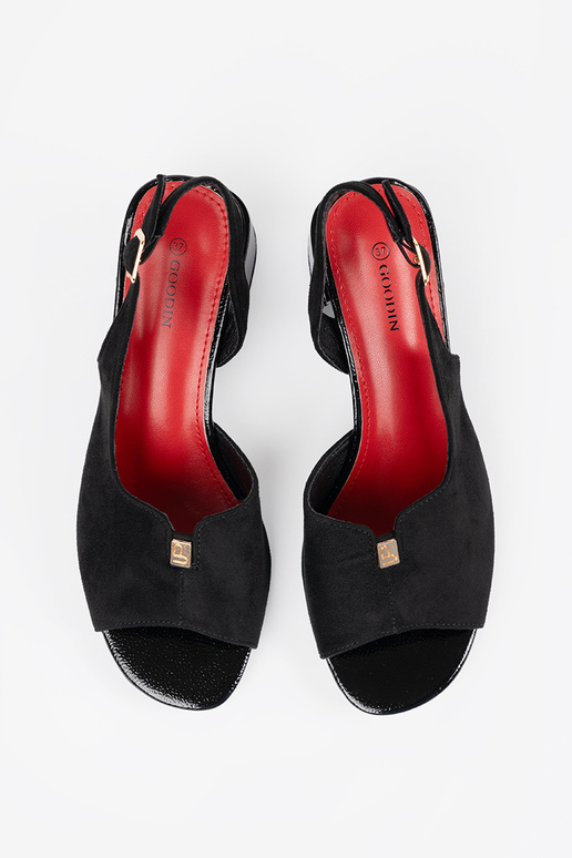 Sandali da donna neri in suede con... Sandali da donna neri in suede con...