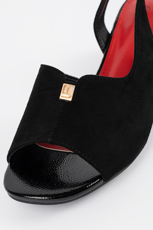Sandali da donna neri in suede con... Sandali da donna neri in suede con...