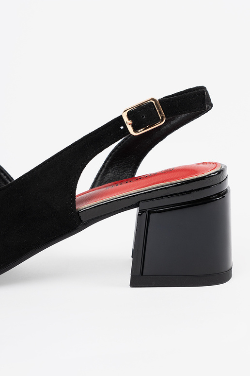 Sandali da donna neri in suede con... Sandali da donna neri in suede con...