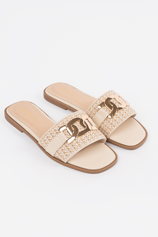 Ciabatte da donna color sabbia con... Ciabatte da donna color sabbia con...