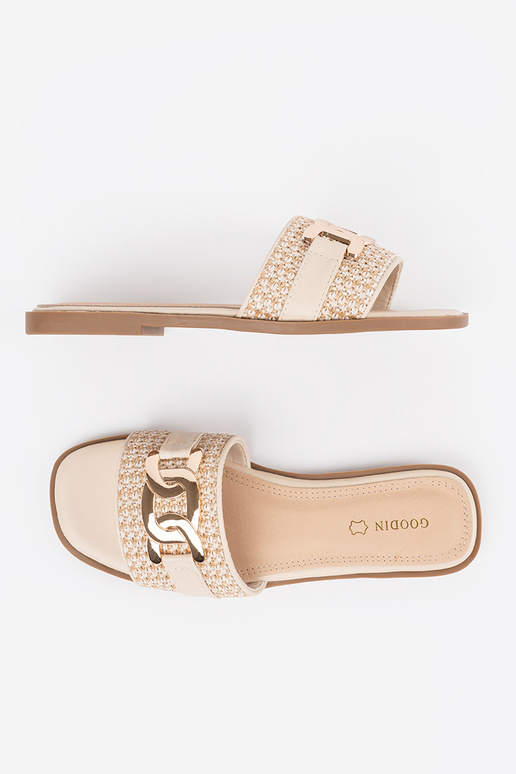 Ciabatte da donna color sabbia con... Ciabatte da donna color sabbia con...