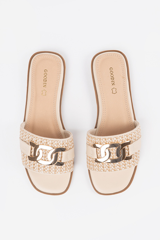 Ciabatte da donna color sabbia con... Ciabatte da donna color sabbia con...