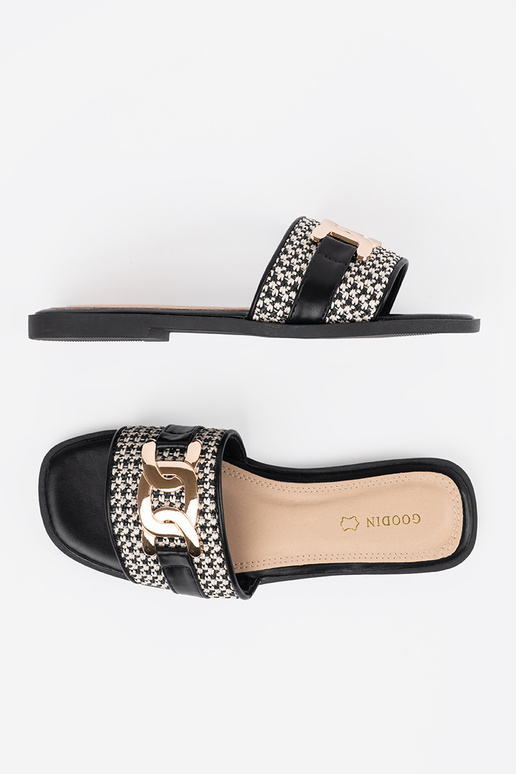 Ciabatte da donna bianche e nere con... Ciabatte da donna bianche e nere con...