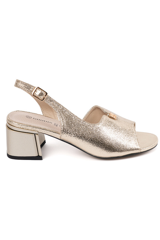 Sandali da donna dorati in suede con...