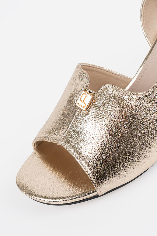 Sandali da donna dorati in suede con...