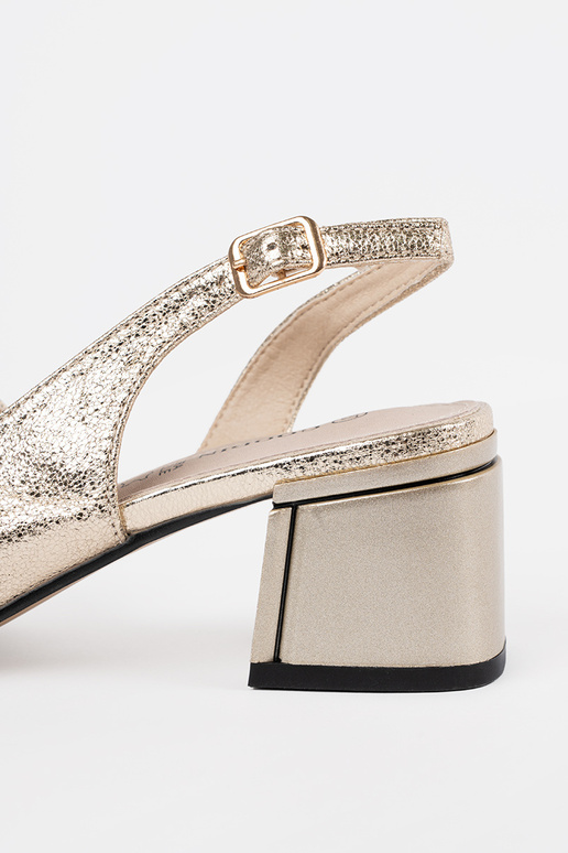 Sandali da donna dorati in suede con...