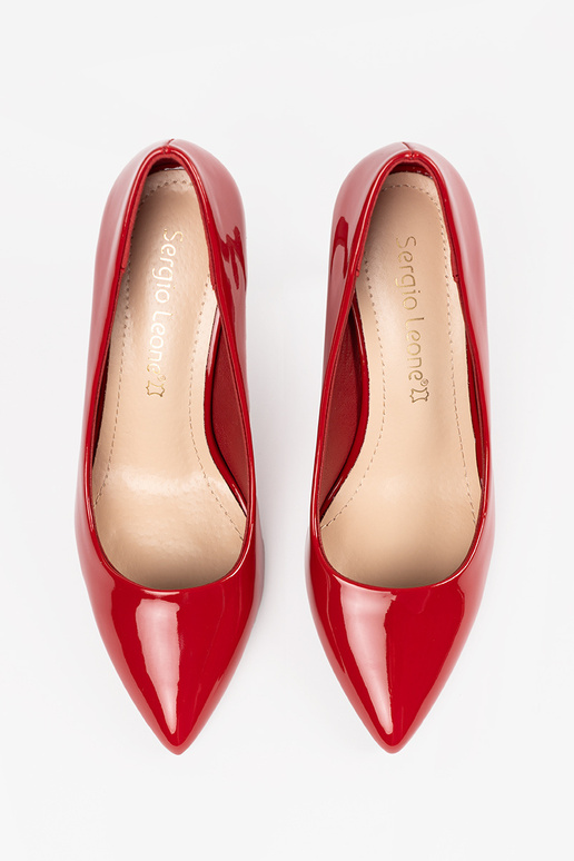 Scarpe col tacco rosse in pelle da...