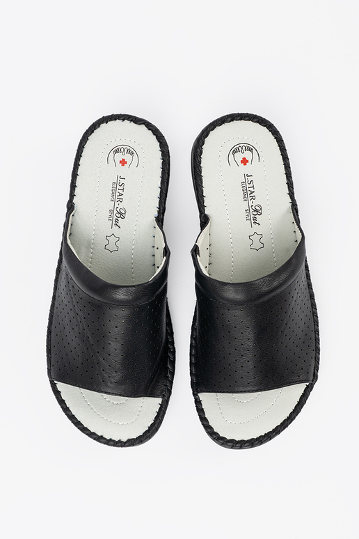 Ciabatte con inserti in pelle nere