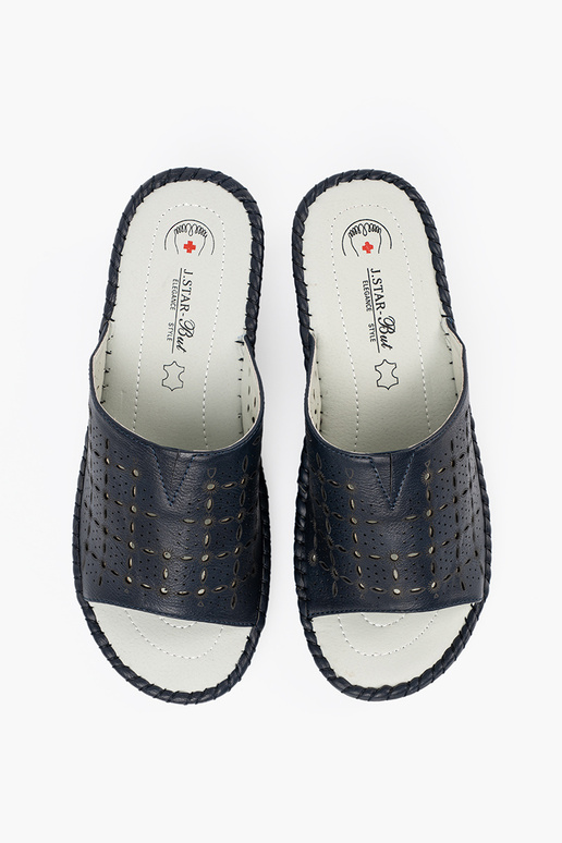 Ciabatte da donna con piattaforma blu