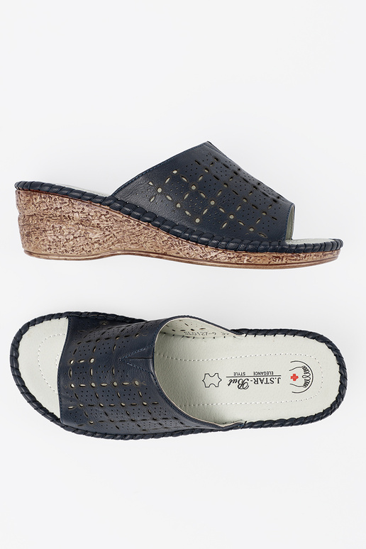 Ciabatte da donna con piattaforma blu