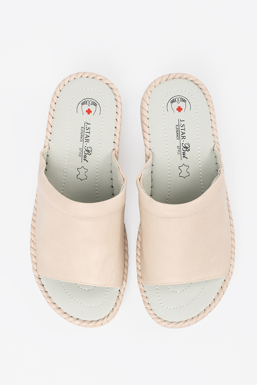 Ciabatte con inserti in pelle color...