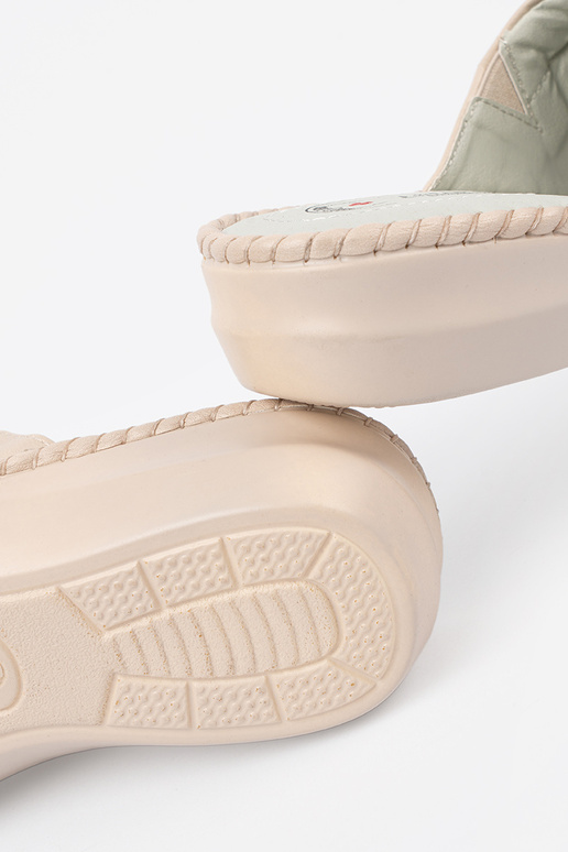 Ciabatte con inserti in pelle color...