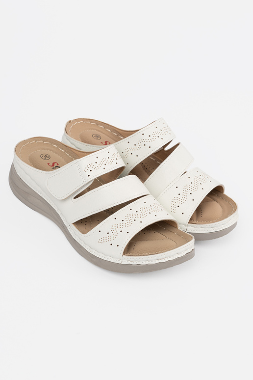 Ciabatte con piattaforma bassa bianche