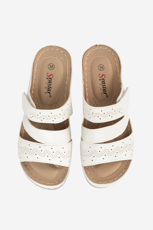 Ciabatte con piattaforma bassa bianche