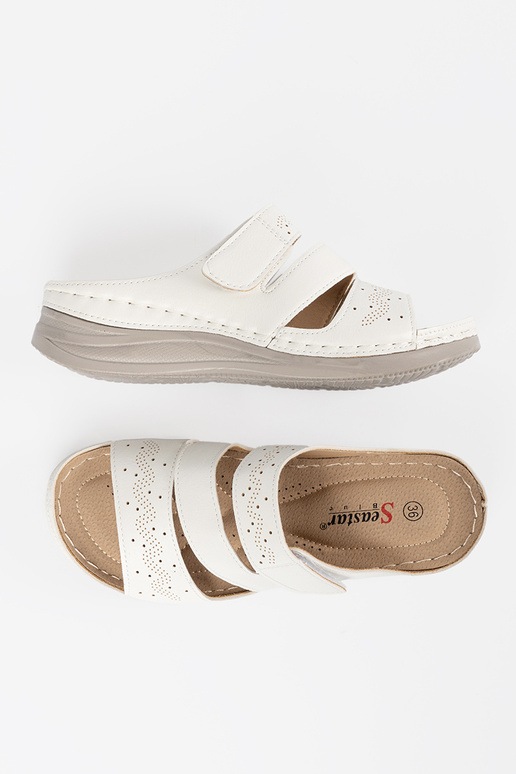 Ciabatte con piattaforma bassa bianche