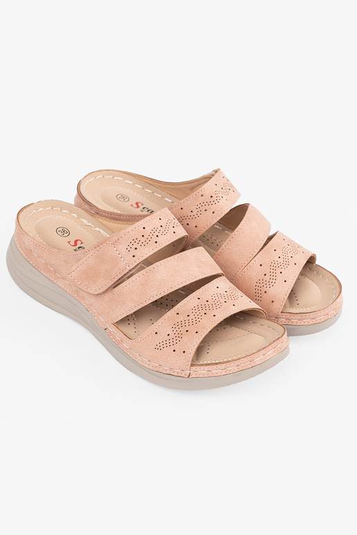 Ciabatte con piattaforma bassa rosa