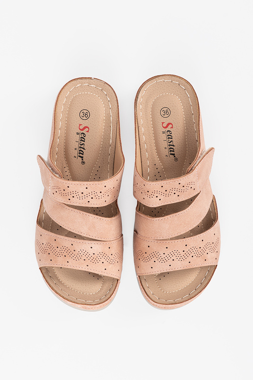 Ciabatte con piattaforma bassa rosa