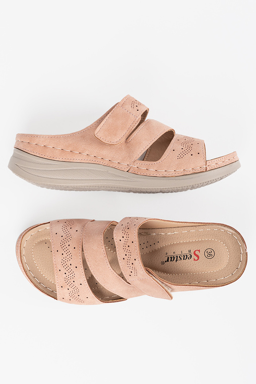 Ciabatte con piattaforma bassa rosa