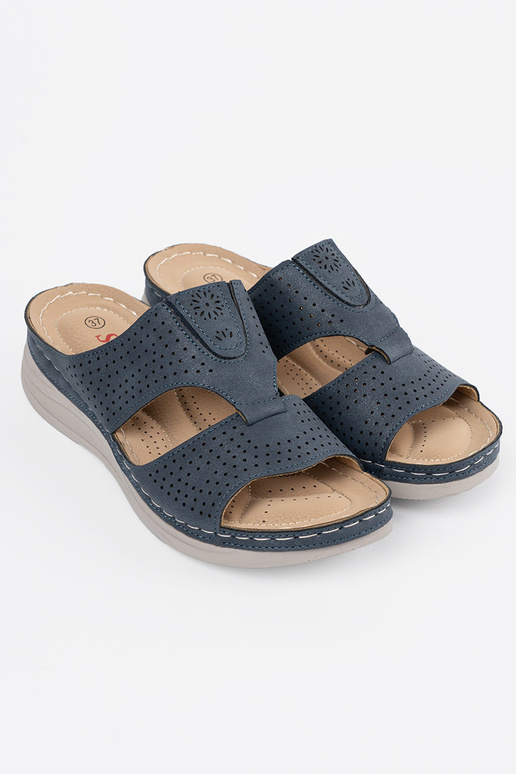 Ciabatte comode con accessori blu