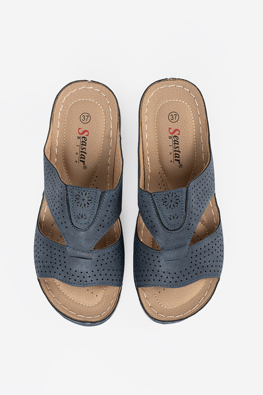 Ciabatte comode con accessori blu