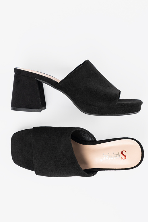 Ciabatte donna con tacco alto nere Ciabatte donna con tacco alto nere