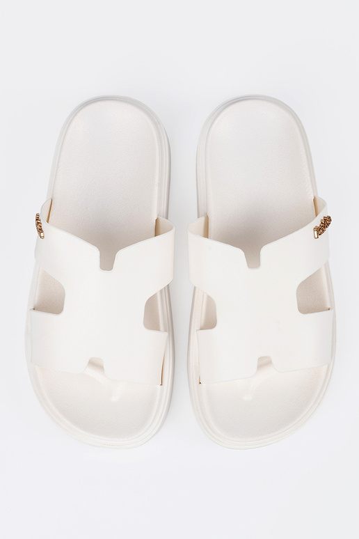 Pantofole donne Colore bianco con una... Pantofole donne Colore bianco con una...