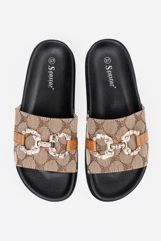 Nero e-colore marrone Pantofole ze... Nero e-colore marrone Pantofole ze...