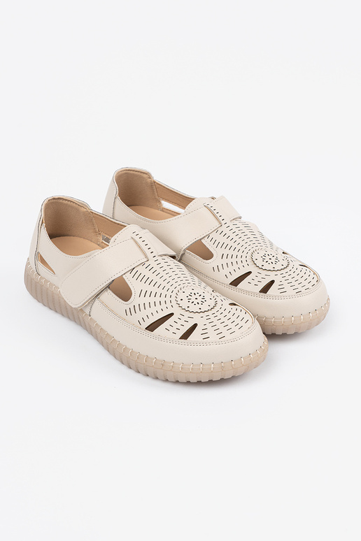 scarpe da donna traforato Velcro beige scarpe da donna traforato Velcro beige