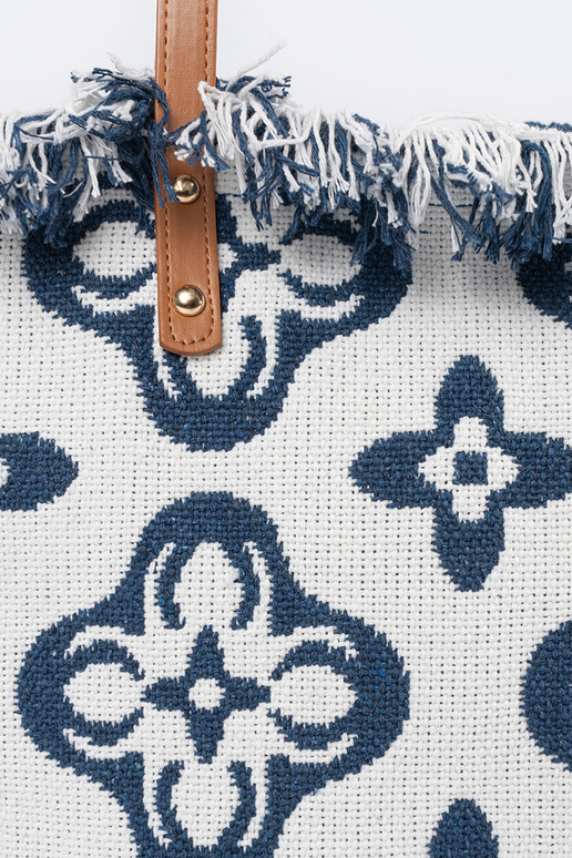 Borsa da spiaggia con frange a tracolla