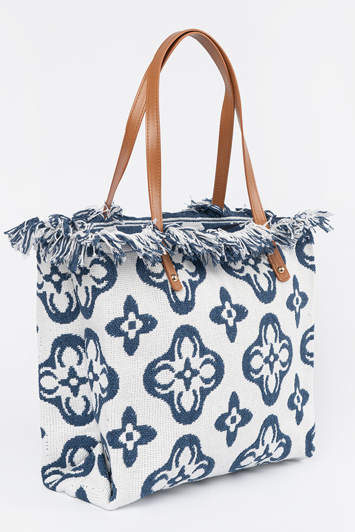 Borsa da spiaggia con frange a tracolla