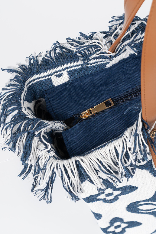 Borsa da spiaggia con frange a tracolla