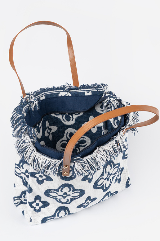 Borsa da spiaggia con frange a tracolla