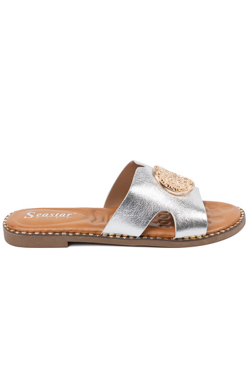 Pantofole argento con...