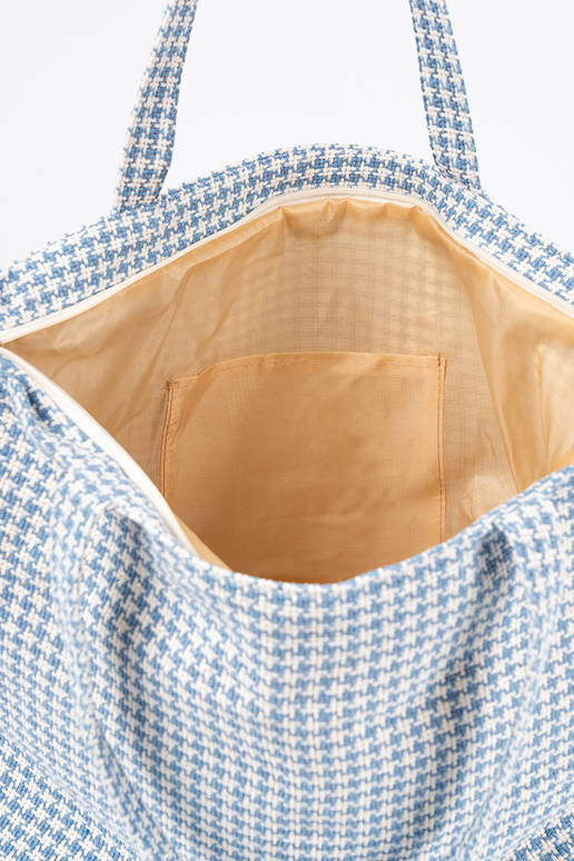 Borsa da spiaggia con motivo a quadri...