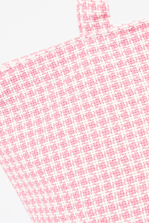 Borsa da spiaggia con motivo a quadri...