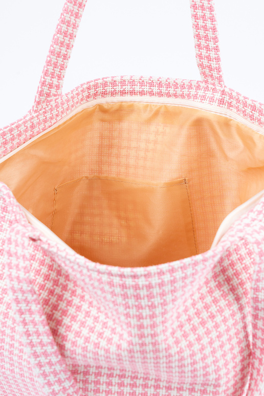 Borsa da spiaggia con motivo a quadri...