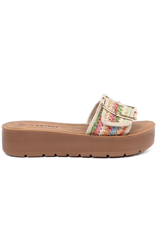 Pantofole multicolori con fibbie