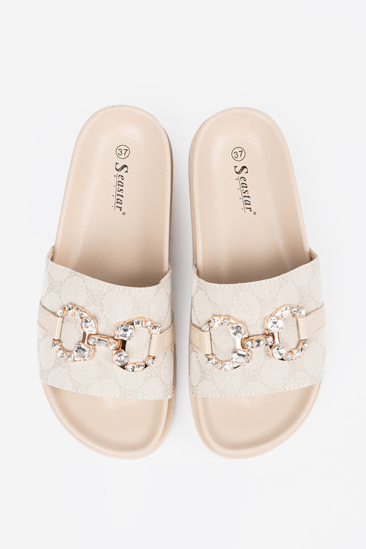 colore avorio Pantofole ze zdobieniem colore avorio Pantofole ze zdobieniem