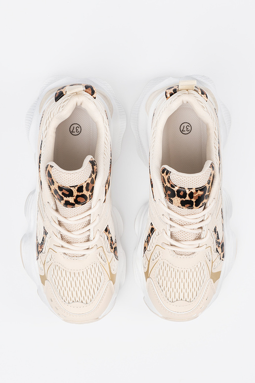 Scarpe sportiva color sabbia con...