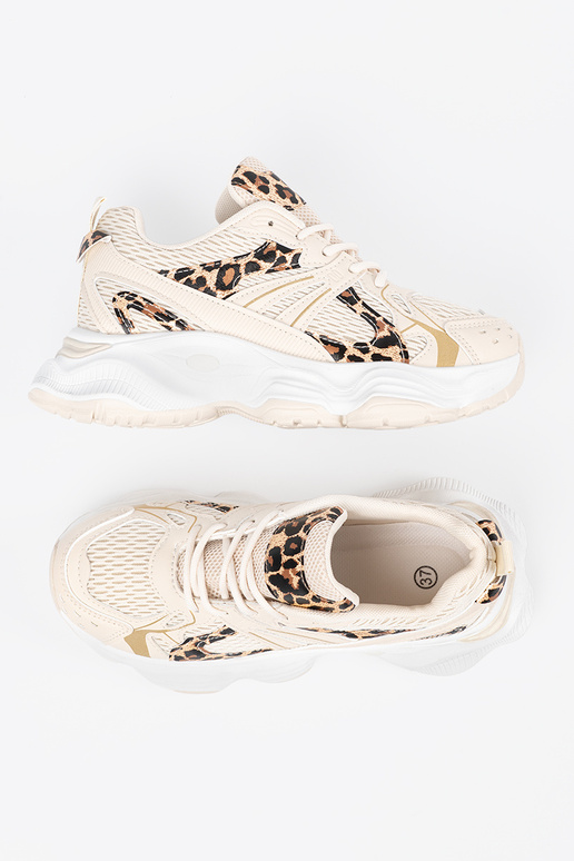 Scarpe sportiva color sabbia con...