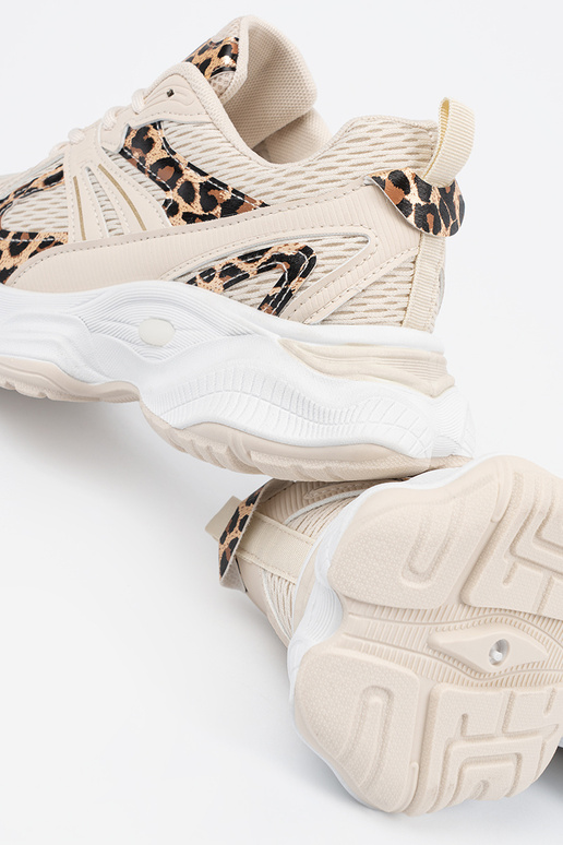 Scarpe sportiva color sabbia con...