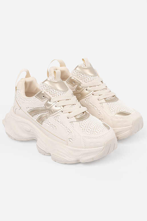 Scarpe sportiva color avorio con...