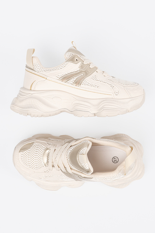 Scarpe sportiva color avorio con...