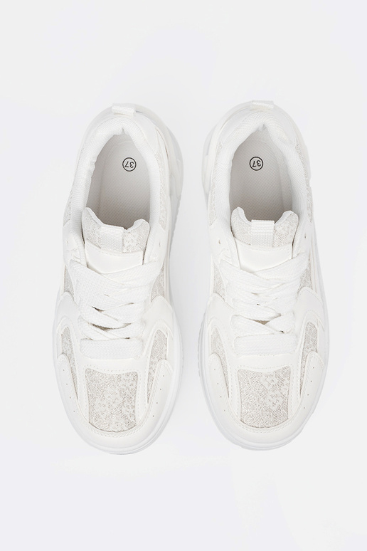 Scarpe sportive bianche con lacci per...