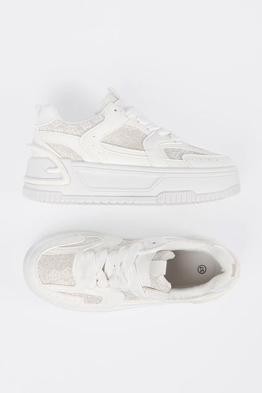 Scarpe sportive bianche con lacci per...