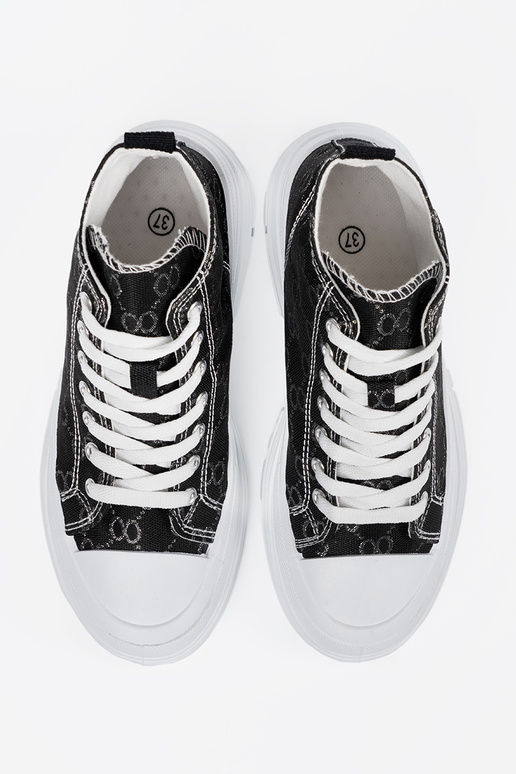 Scarpe nere con lacci e zeppa Scarpe nere con lacci e zeppa